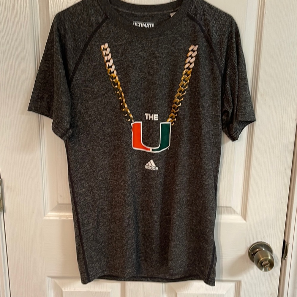 Vintage University of Miami Adidas tee size M